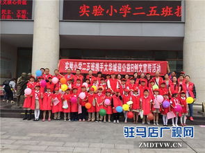 駐馬店實驗小學二 5 班小學生99公益日在大華城積極開展創文宣傳活動