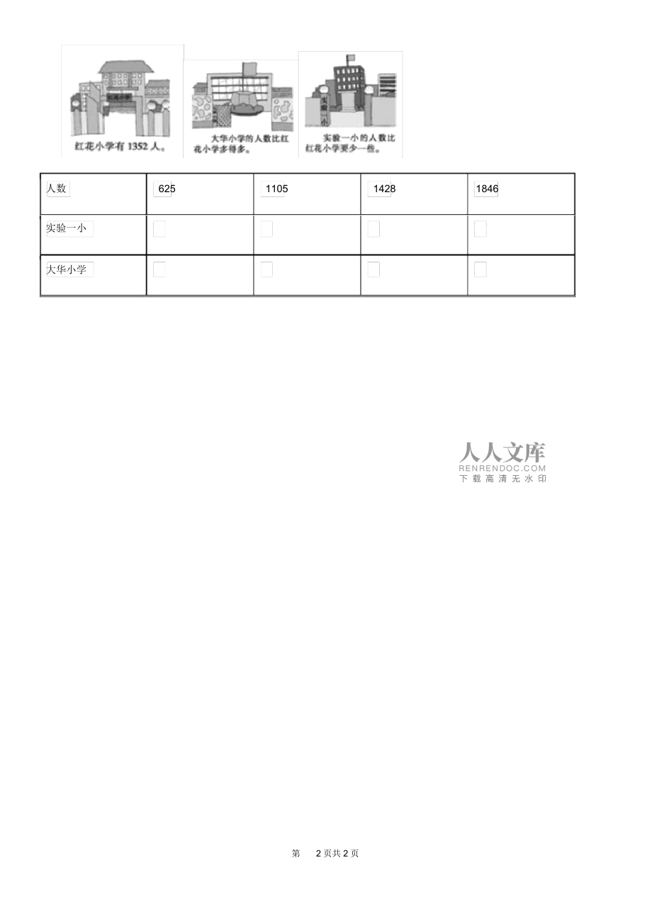 杭州市2020版數學二年級下冊1.8較大數的估計(1)練習卷(I)卷